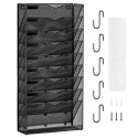 File Wall Rack Mesh Wall File Holder 1-Piece 10 Pockets for Office/School