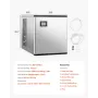Commercial Ice Maker 500 lbs/24 h Self-Cleaning Ice Machine - Head Only