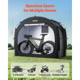 Outdoor Bike Storage Tent Spacious Waterproof Bike Tent for 3 to 4 Bikes