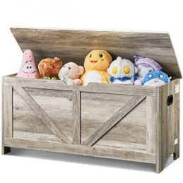 Kids Toy Storage Bench Wooden Toy Box Chest 38.98 x 15.55 x 18.9 in Gray