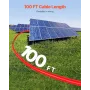 30,48 m/100 fod forlængerledning til solpanel, hun- og hanstik