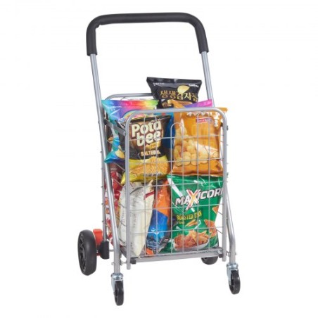 Folding Shopping Cart Utility Grocery Basket Cart Shopping Wheels 66 lbs