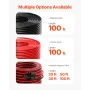 30.48m/100FT Solar Panel Extension Cable, 6mm²/10AWG Solar Extension Cable Wire with Female & Male Waterproof Connectors, 6mm² P