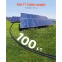 30.48m/100FT Solar Panel Extension Cable, 6mm²/10AWG Solar Extension Cable Wire, 6mm² IP67 Waterproof PV Cable for Home, Ship an