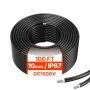30.48m/100FT Solar Panel Extension Cable, 6mm²/10AWG Solar Extension Cable Wire, 6mm² IP67 Waterproof PV Cable for Home, Ship an