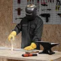 Flame-Resistant Welding Jacket - L Size, 7oz. FR Cotton Welding Jacket, Machine Washable Heat-Resistant Safety Jacket with Colla