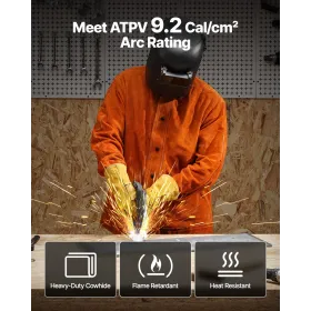 Flammebestandig svejsningsjakke kraftig læder svejsning jakke l størrelse