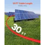 9.14m/30FT Solar Panel Extension Cable, 6mm²/10AWG Solar Extension Cable Wire with Female & Male Waterproof Connectors, 6mm² PV 