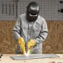 FR Welding Jacket - L Size, 7oz. Flame-Resistant Cotton Welding Jacket, Machine Washable Heat-Resistant Safety Jacket with Metal
