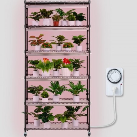 Plantestativ med Grow Light 6 Tiers 180W 70,9 "Indendørs plante voksehylde