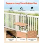 Balcony Hanging Table, 25 x 24 in Folding Balcony Railing Table, Outdoor Balcony Bar Table for Railings, 4-Level Adjustable, Fit