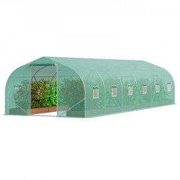 Walk-in Tunnel Greenhouse 29.53x9.84x6.6ft Galvanized Frame PE Cover Green