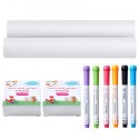 Easel Accessory Set Chalk & Markers & Paper Rolls 32PCS for Tabletop Easel