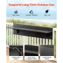 Balcony Hanging Table, 12 x 32 in Folding Balcony Railing Table, Outdoor Balcony Bar Table for Railings, 50 lbs Loading, Fit Rai
