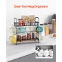 2 -lags kaffebar -arrangør til bordplade m/ 12 bevægelige kroge