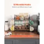 2 -lags kaffebar -arrangør til bordplade m/ 12 bevægelige kroge