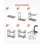 2 Tier Coffee Bar Organizer for Countertop, Multifunctional Mug Holder and Coffee Station, 12 Movable Hooks and 2 Shelves for Co