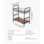 2 Tier Coffee Bar Organizer for Countertop, Multifunctional Mug Holder and Coffee Station, 12 Movable Hooks and 2 Shelves for Co