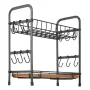 2 Tier Coffee Bar Organizer for Countertop, Multifunctional Mug Holder and Coffee Station, 12 Movable Hooks and 2 Shelves for Co
