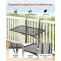 Balcony Hanging Table, 19 x 24 in Metal Folding Balcony Railing Table, Outdoor Balcony Bar Table for Railings, 5-Level Adjustabl
