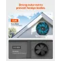 Gable Mount Fan, 12 Inch Solar Power Attic Exhaust Fan with Adjustable Thermostat & Outer Mesh, 1300 CFM House Ventilator Cools 