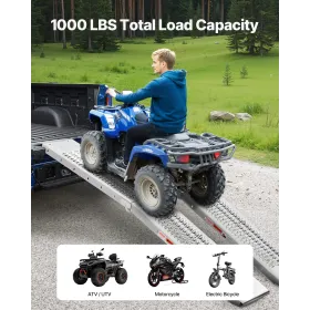 1000 lbs Steel Ramps 2Pcs Heavy-duty Loading Ramps with Handles