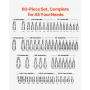 Torx Bit Socket and External Torx Socket Set, 60-Piece T6-T70, TT6-TT70, TP8-TP60, E4-E24, S2 Alloy Steel and Cr-V Steel, 1/4 in