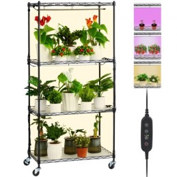 Plantestativ med Grow Lights 4 Tiers 45W 49,8 "Tall Plant Grow Shelf