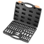 Torx Bit Socket and External Torx Socket Set, 60-Piece T6-T70, TT6-TT70, TP8-TP60, E4-E24, S2 Alloy Steel and Cr-V Steel, 1/4 in