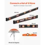 4-Piece Torpedo Level, 48/24/16/10 Inch All Magnetic Levels Set, Fluorescent Light Up Bubble Vials Ruler for 45/90/180 Degree, A