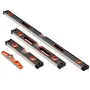 4-Piece Torpedo Level, 48/24/16/10 Inch All Magnetic Levels Set, Fluorescent Light Up Bubble Vials Ruler for 45/90/180 Degree, A