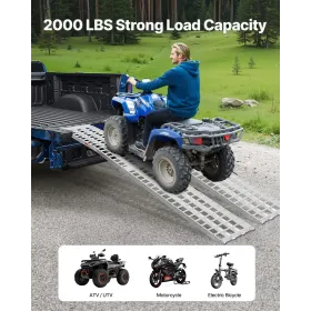 2000 lbs Aluminum Ramps 2Pcs Heavy-duty Loading Ramps with Handles