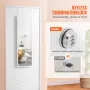 Mirror smykkeskab 47.05in Låsbar væg eller dørmonteret armoire