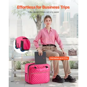 Rolling Laptop Bag 17.3 Inch Wheeled Computer Bag for Travel Women Men