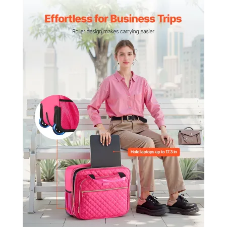 Rolling Laptop Bag 17,3 inch (43,9 cm) Wheeled Computer Bag for Travel Women Men