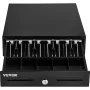 Cash Register Drawer, 33 cm 2 Unlocking Ways, Fully Removable Design with 4 Bill 5 Coin Cash Tray, 2 Keys Included, Compact Size