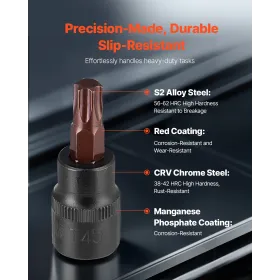 it Socket and External Torx Socket Set 31-Piece T8-T70 and E4-E24 Steel