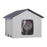Heated Cat House Foldable Kitty Shelter with Heated Pad Gray Middle
