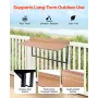Balcony Hanging Table, 15 x 39 in Folding Balcony Railing Table, Outdoor Balcony Bar Table for Railings, 5-Level Adjustable, Fit