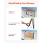 Balcony Hanging Table, 15 x 39 in Folding Balcony Railing Table, Outdoor Balcony Bar Table for Railings, 5-Level Adjustable, Fit