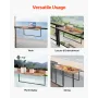 Balcony Hanging Table, 15 x 39 in Folding Balcony Railing Table, Outdoor Balcony Bar Table for Railings, 5-Level Adjustable, Fit