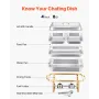 Chafing Dish Buffet Set, 8 Qt 4 Pack, Stainless Steel Chafer with 2 Full Size and 4 Half Size Pans, Rectangle Catering Warmer Se