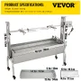 Rotisserie Grill, 132lbs Stainless Steel BBQ Pig Lamb Spit Grill Roaster, Roasting Box with 40W Motor & Adjustable Height & Lock