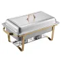 8 Qt 4 Pack Rectangle Chafing Dish Buffet Set i fuld størrelse