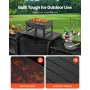 Camping Kitchen Table, Outdoor Camp Cooking Table, Aluminum Portable Cook Station with 3 Storage Cupboard, Carrying Bag, Detacha