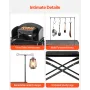Camping Kitchen Table, Outdoor Camp Cooking Table, Aluminum Portable Cook Station with 3 Storage Cupboard, Carrying Bag, Detacha