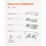 8 Qt 2 Pack Rectangle Chafing Dish Buffet Set FullSize Pan