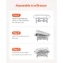 Chafing Dish Buffet Set, 8 Qt 2 Pack, Stainless Steel Chafer with 2 Full Size Pans, Rectangle Catering Warmer Server with Lid Wa