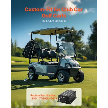 Golf Cart Speed Controller, 36V & 500A, DC Motor Controller Replacement for Club Car Golf Carts, IP65 Rated Protection, Aluminum