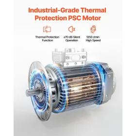 24 "Industriel piedestalfan 3-trins oscillerende ventilatorhøjde justerbar